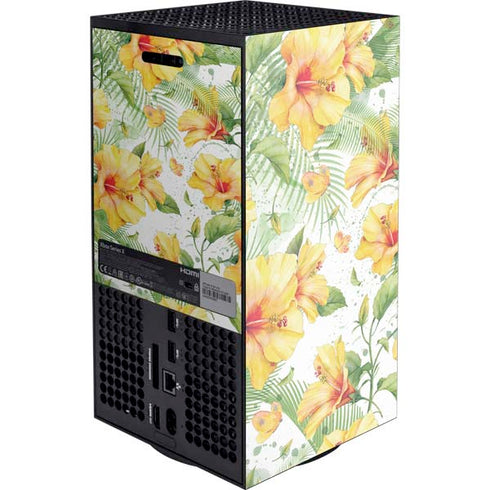 Yellow Hibiscus Xbox Series X Console Skin