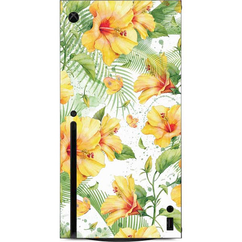 Yellow Hibiscus Xbox Series X Console Skin