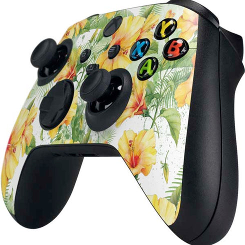 Yellow Hibiscus Xbox Series X Controller Skin