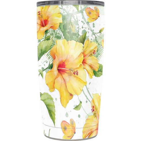Yellow Hibiscus Yeti 20oz Tumbler Skin