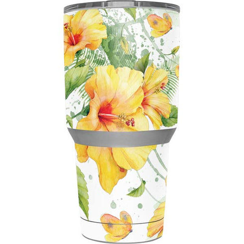 Yellow Hibiscus Yeti 30oz Rambler Tumbler Skin
