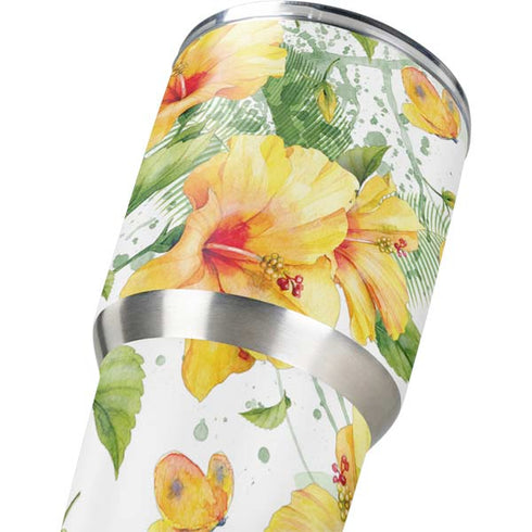 Yellow Hibiscus Yeti 30oz Rambler Tumbler Skin