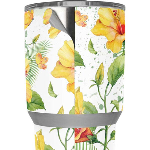 Yellow Hibiscus Yeti 30oz Rambler Tumbler Skin