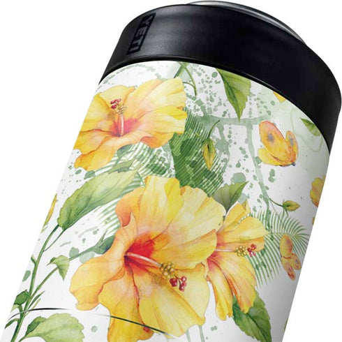Yellow Hibiscus Yeti Colster Can Insulator Skin