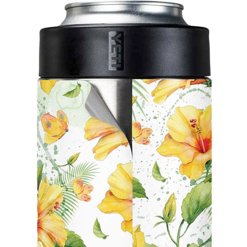 Yellow Hibiscus Yeti Colster Can Insulator Skin