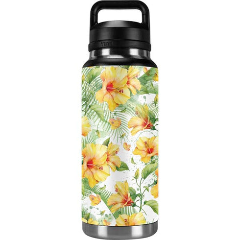 Yellow Hibiscus YETI Rambler 36oz Bottle Skin