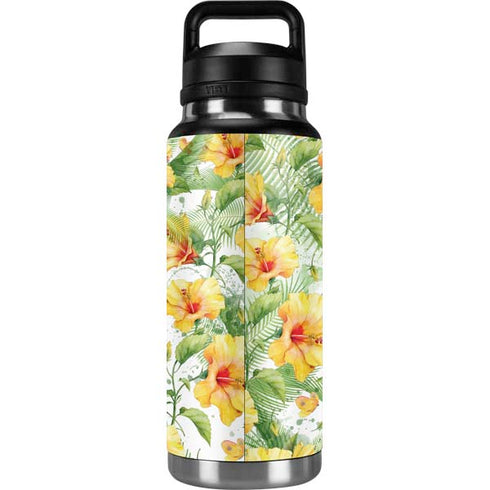 Yellow Hibiscus YETI Rambler 36oz Bottle Skin