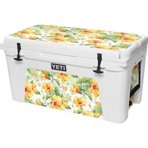Yellow Hibiscus YETI Tundra 75 Hard Cooler Skin