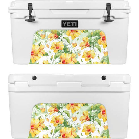 Yellow Hibiscus YETI Tundra 75 Hard Cooler Skin