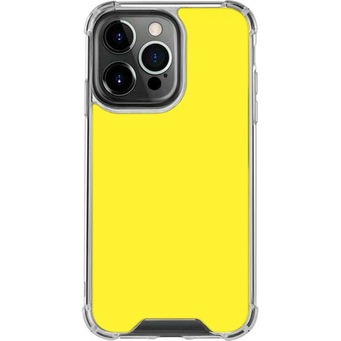 Yellow Solid iPhone 14 Pro Clear Case