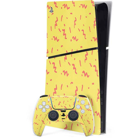 Yellow Spring PS5 Slim Digital Edition Console Skin
