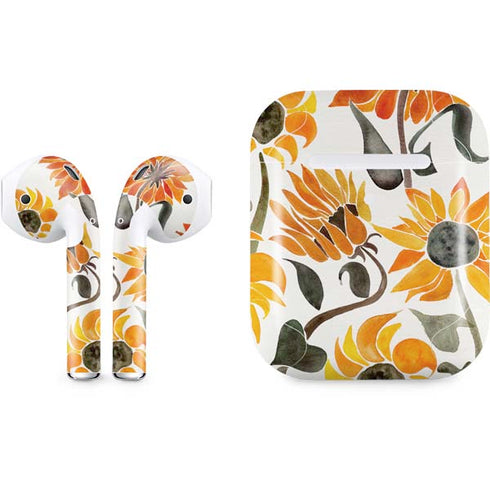 Cat Coq Yellow Sunflower Apple AirPods 2 Skin