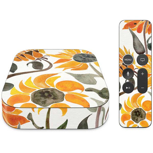 Cat Coq Yellow Sunflower Apple TV Skin