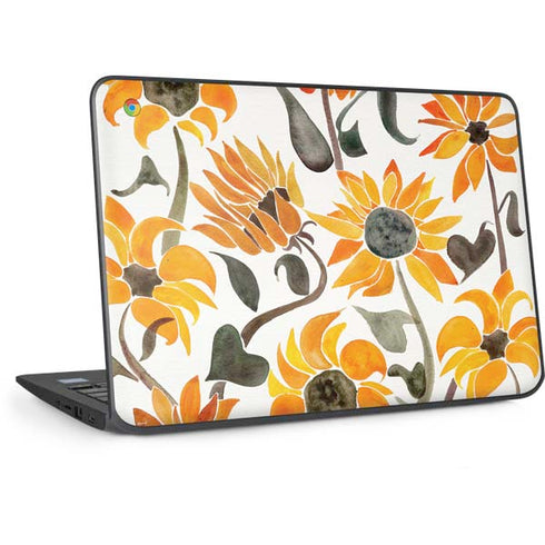 Yellow Sunflower by Cat Coq HP Chromebook Skin