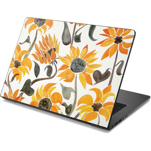 Cat Coq Yellow Sunflower Dell Chromebook Skin
