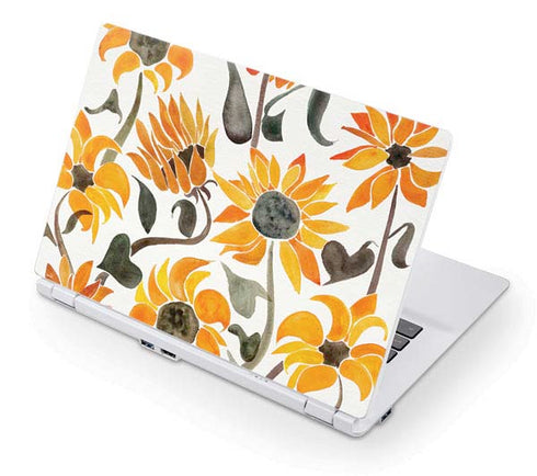 Cat Coq Yellow Sunflower Acer Chromebook Skin