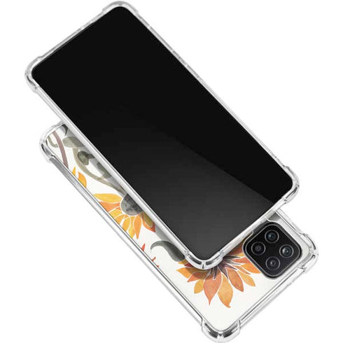 Cat Coq Yellow Sunflower Galaxy A12 Clear Case