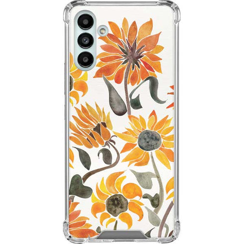 Cat Coq Yellow Sunflower Galaxy A13 5G Clear Case