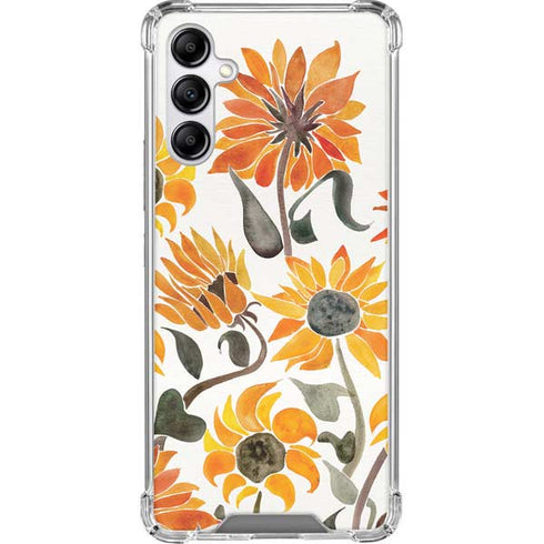 Cat Coq Yellow Sunflower Galaxy A14 5G Clear Case