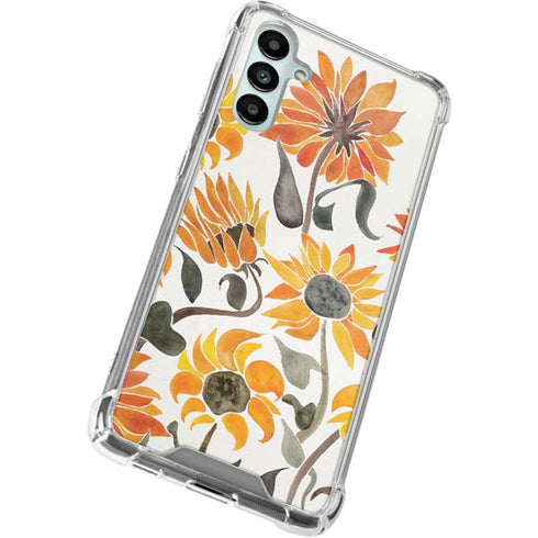 Cat Coq Yellow Sunflower Galaxy A14 5G Clear Case
