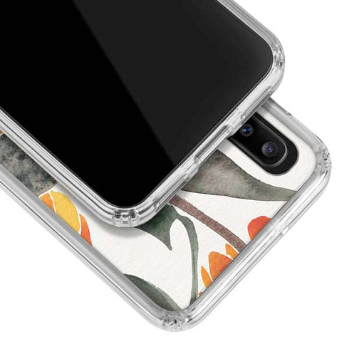 Cat Coq Yellow Sunflower Galaxy A20 Clear Case