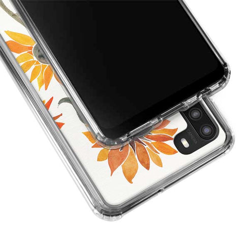 Cat Coq Yellow Sunflower Galaxy A21 Clear Case