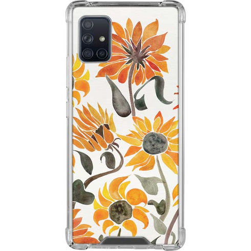 Cat Coq Yellow Sunflower Galaxy A51 5G Clear Case