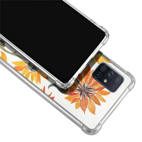 Cat Coq Yellow Sunflower Galaxy A51 5G Clear Case