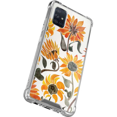 Cat Coq Yellow Sunflower Galaxy A51 5G Clear Case