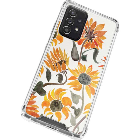 Cat Coq Yellow Sunflower Galaxy A52 5G Clear Case