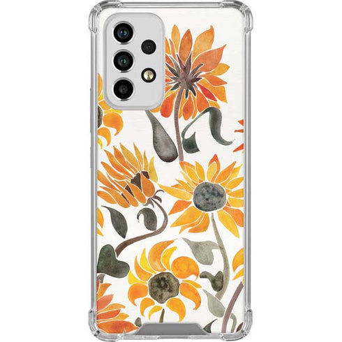 Cat Coq Yellow Sunflower Galaxy A53 5G Clear Case