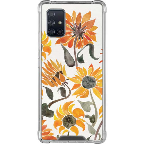 Cat Coq Yellow Sunflower Galaxy A71 5G Clear Case