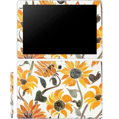 Cat Coq Yellow Sunflower Galaxy Book 12in Skin