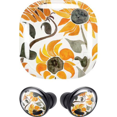 Cat Coq Yellow Sunflower Galaxy Buds Pro Skin