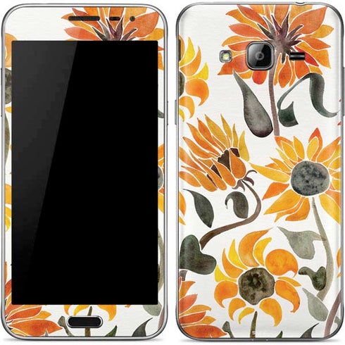 Cat Coq Yellow Sunflower Galaxy J3 Skin