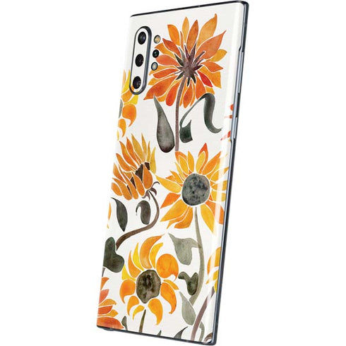 Cat Coq Yellow Sunflower Galaxy Note 10 Plus Skin