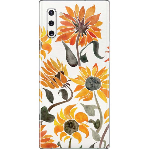 Cat Coq Yellow Sunflower Galaxy Note 10 Skin