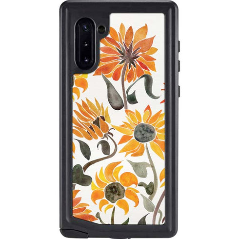 Cat Coq Yellow Sunflower Galaxy Note 10 Waterproof Case