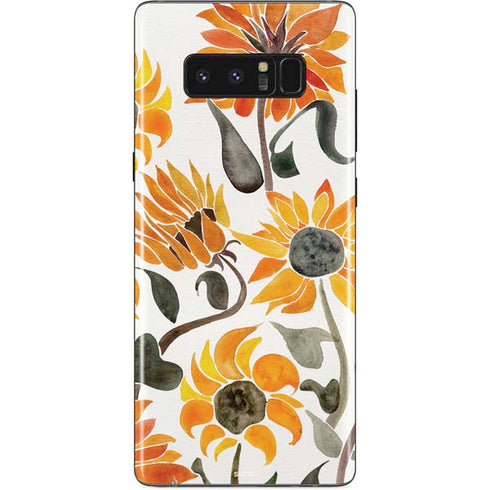 Cat Coq Yellow Sunflower Galaxy Note 8 Skin