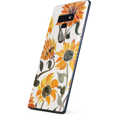 Cat Coq Yellow Sunflower Galaxy Note 9 Skin