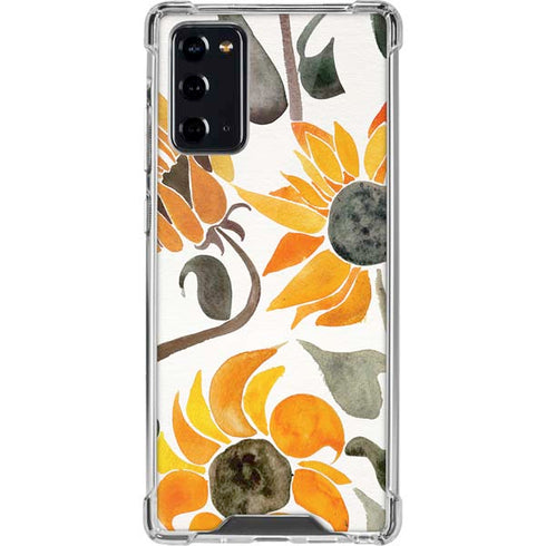 Cat Coq Yellow Sunflower Galaxy Note20 5G Clear Case