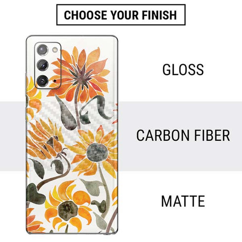 Cat Coq Yellow Sunflower Galaxy Note20 5G Skin
