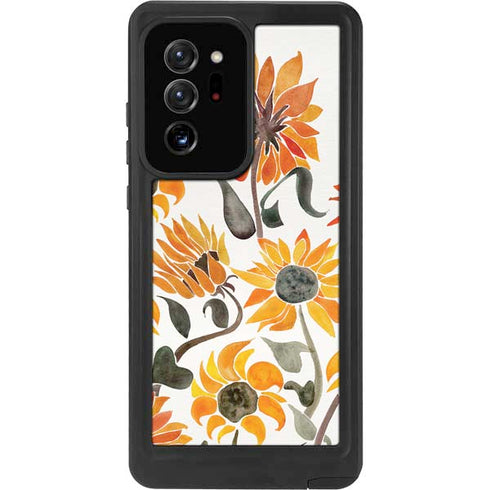 Cat Coq Yellow Sunflower Galaxy Note20 Ultra 5G Waterproof Case