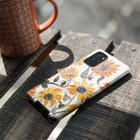 Cat Coq Yellow Sunflower Galaxy S20 Plus Pro Case