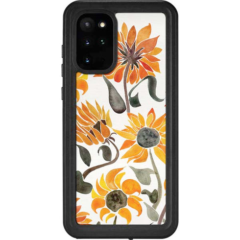 Cat Coq Yellow Sunflower Galaxy S20 Plus Waterproof Case