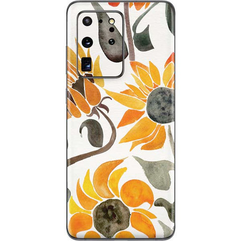 Cat Coq Yellow Sunflower Galaxy S20 Ultra 5G Skin