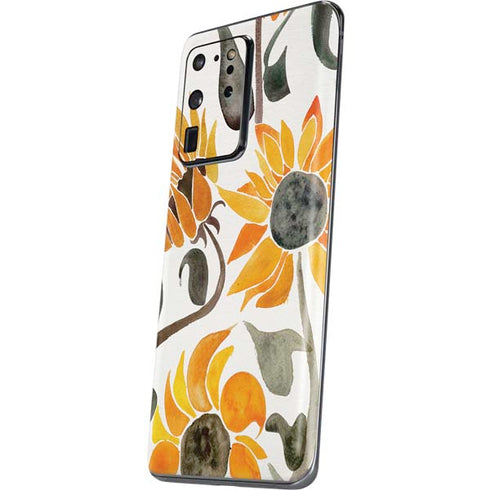 Cat Coq Yellow Sunflower Galaxy S20 Ultra 5G Skin