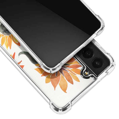 Cat Coq Yellow Sunflower Galaxy S21 5G Clear Case