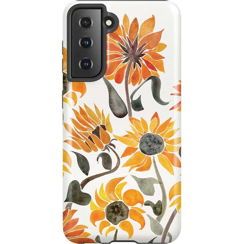 Cat Coq Yellow Sunflower Galaxy S21 5G Pro Case