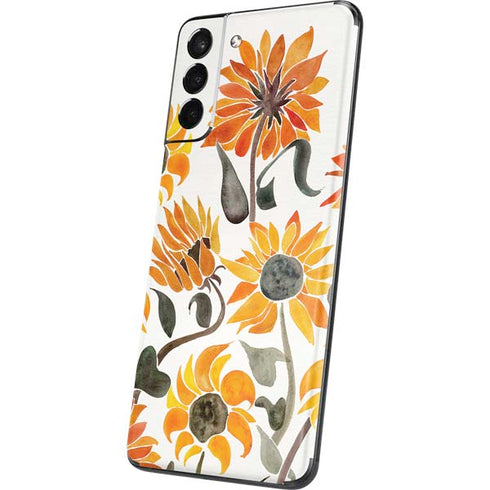 Cat Coq Yellow Sunflower Galaxy S21 5G Skin